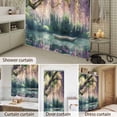 thumbnail image 4 of Bathroom Shower Curtain Natural Scenery Pink Flower Lake Waterproof Shower Curtains with Hooks, Boat Forest Oil Painting Bath Curtains Bathtub Curtain Home Decor 36x72in, 4 of 9