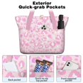thumbnail image 2 of Women's Large Tote Bag with Zipper - 20L Pink Leopard Travel Beach Weekender Duffle Bag Foldable Teacher Nurse Handbag for Work, Gym Shoulder Bag - Fits 15.6" Laptop, Folds Into Pouch, 2 of 5