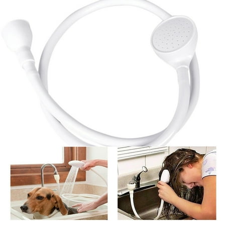 Single Spray Shower Kit - Single Wide Tap Bath Sink Shower Head Spray Hose Push On Mixer Hairdresser Pet