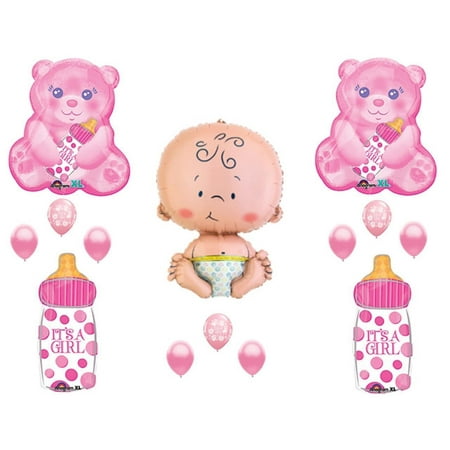 It S A Girl Teddy Bear Baby Bottle Shower Balloons Decoration