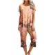 thumbnail image 1 of Conjunto de Verano para las Mujeres Impreso Cuello Redondo sin Mangas Y Pantalones, Casual de Dos Piezas para las Mujeres, 1 of 4