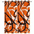 thumbnail image 4 of Outdoor Curtains for Patio Waterproof Orange Black Circle Lines Indoor/Outdoor Curtain Tiebacks Stripe Modern Abstract Art Privacy Sun Block Grommet Drapes for Pergolas Gazebo 2 Panel 54x108 Inch, 4 of 9