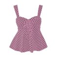 thumbnail image 5 of ClodeEU Women's Polka Dot Print Spaghetti Strap Peplum Cami Top,Sweetheart Neck Sleeveless Summer Tank Pink,Women's Plus S, 5 of 5