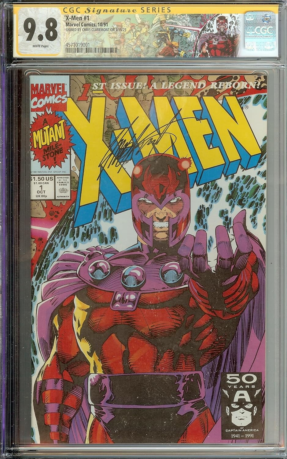 X-Men #1 10/91 CGC 9.8 Signed Claremont