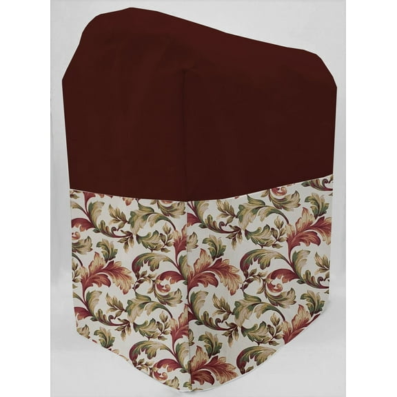 Canvas Autumn Fall Floral Leaves Cover Compatible with Sunbeam 4.6qt Mixmaster by Penny's Needful Things (Burgundy)