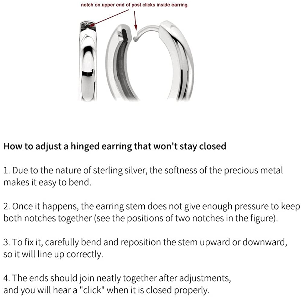 Carleen Sterling Silver Channel Setting Princess Cut Sparkling CZ Cubic Zirconia Simulated Diamond Click-top Medium Huggie Hoop Earrings Fine Jewelry For Women Girls Diameter 15//20mm Thick 3//4mm