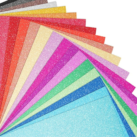 Glitter Cardstock Paper, 40 Sheets 20 Colors No-Shed Sparkly Glitter, A5 Glitter Paper for Arts and Crafts, Card Making, Scrapbooking, DIY Projects, Cupcake Toppers, Greeting Cards, Party Decorations