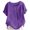 Purple, variant on Yufatyle Big Girls T Shirts, Casual Crew Neck Button Decor Solid Color Short Sleeve Summer Tops Blue Size 5 Years