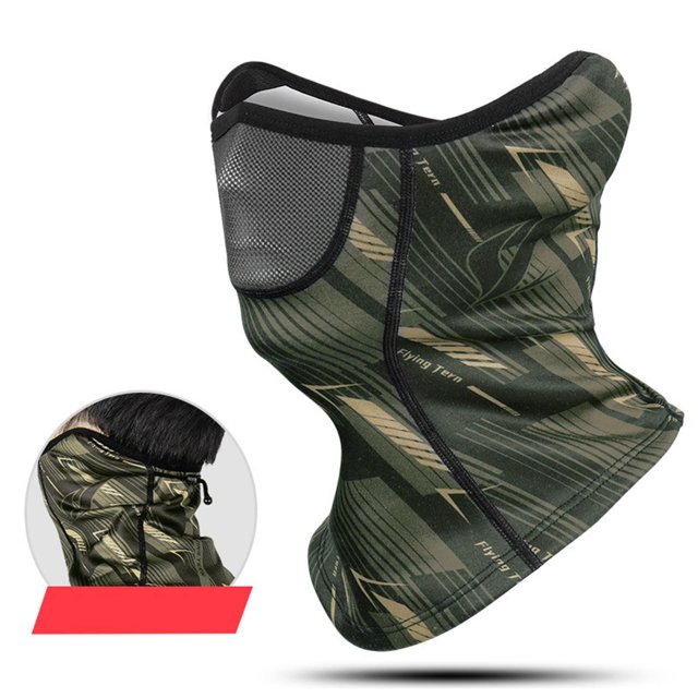 Lohobby Winter Half Face prueba para motocicletas Ciclismo Línea Camuflaje Camuflaje de línea Cola Cubierta de media cara