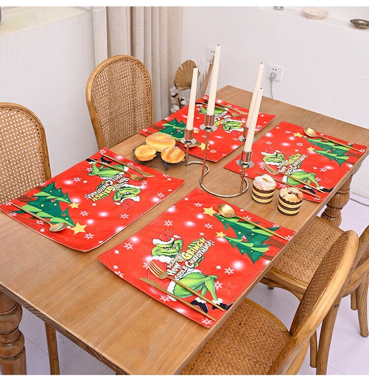 YIJIARAN Merry Grinchmas Christmas Table Runner The Grinch TableCloths
