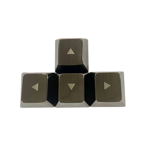 4PCS Zinc Alloy Metal Keycaps Light Etched for Mechanical Keyboards WASD