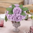 thumbnail image 2 of 25pcs Real Looking Artificial Lavender Roses w/Stem for DIY Wedding Bouquets Centerpieces Arrangements Party Baby Shower Valentines Day Christmas Tree Decorations, 2 of 7