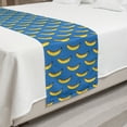 thumbnail image 2 of Pop Art Bed Runner, Hipster Banana Graphic Exotic Fruits Island Food Jungle Tropical Design, Decorative Accent Bedding Scarf for Hotels Homes and Guestrooms, Queen, Cobalt Blue Mustard, by Ambesonne, 2 of 2