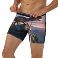thumbnail image 3 of Rateoe Sunset Cliff Dinosaur Print Men’s Underwear Boxer Briefs Soft Comfortable Underwear Boxer Briefs, Long Leg Briefs,Anti-chafing Boxer Briefs, 3 of 7