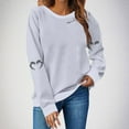 thumbnail image 2 of Kilaqueen Crewneck Sweatshirts Women Halloween Skeleton Hand Sweatshirts Lightweight Long Sleeve Spooky Season Sweatshirt Pullover Basic Tee, 2 of 5