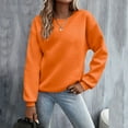 thumbnail image 2 of Arlun Women Solid Color Sweatshirt Long Sleeve Crewneck Pullovers Relaxed Fit Soft Comfy Hoodless 2025 Spring Fall Basic Casual Tops 2-Orange XL, 2 of 8
