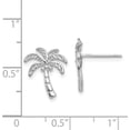 thumbnail image 4 of Solid 14k White Gold Palm Tree Post Earrings - 14mm, 4 of 6