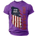 thumbnail image 2 of Men's Fun Graphic Tees American Flag Patriotic T-Shirts Short Sleeve 4th of July Shirt Crewneck Summer Workout Tops,Purple,XXL, 2 of 5