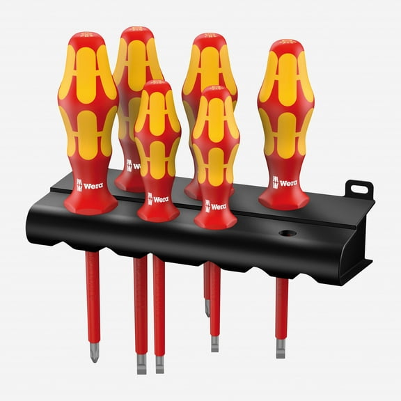 Wera 006145 VDE Insulated Slotted/Phillips Screwdriver Set   Rack