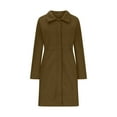 thumbnail image 5 of Elabch Winter Coats for Women Women's Elegant Single Breasted Coat Long Sleeve Mid Winter Overcoat Work Office Pea Coats Brown XL, 5 of 9