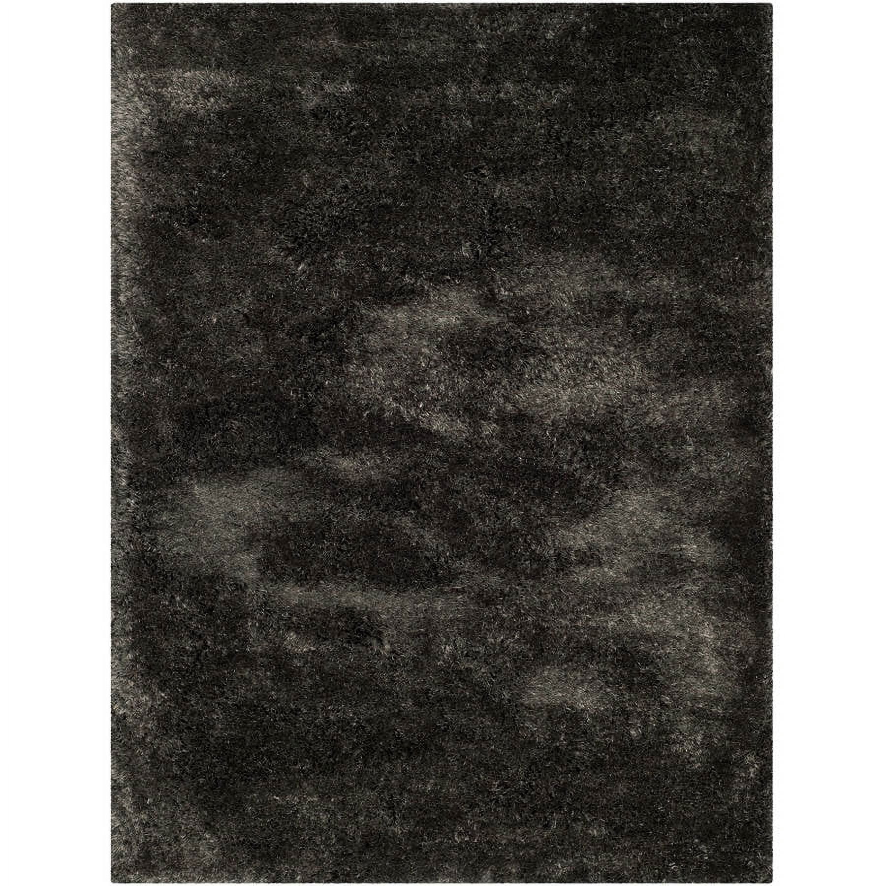 SAFAVIEH Henley Solid South Beach Polyester Shag Area Rug, Charcoal, 8' x 10'