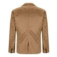 thumbnail image 3 of ohmzyzo Business Blazer for Men Autumn Winter Casual Slim Fit Tops Long Sleeve Button Down Coat Casual Dress Jacket Khaki L, 3 of 3