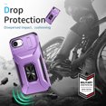 thumbnail image 3 of Allytechgroup iPhone 16e Case, Sliding Camera Lens Cover Military Grade Protection Stand Bracket Bumper Rugged TPU PC Phone Case for Apple iPhone 16e 6.1", Purple, 3 of 8