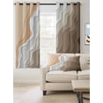 thumbnail image 2 of Fsddascl Brown Coastal Beach Blackout Curtains for Bedroom/Living Room, Thermal Insulated Kitchen Curtains, Retro Farmhouse Ocean Waves Striped Grommet Darkening Window Treatment Drapes 52"x72"x2, 2 of 8