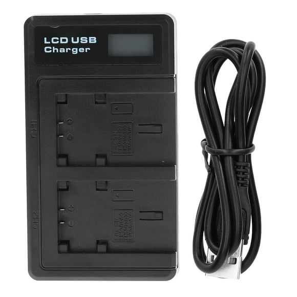 Cargador de batería Jadeshay para cámara con Pantalla LCD Carga doble NP-FV100
