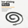 thumbnail image 4 of U7 Black Cuban Link Anklet Bracelet for Women 5MM Flat Curb Chain Stainless Steel Bracelets Birthday Christmas Gift, 4 of 7