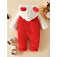 thumbnail image 4 of FEORJGP Newborn Girls Boys Fleece Rompers Infant Jumpsuit Fuzzy Heart Pattern Zipper Long Sleeve Bodysuit Baby Hooded Jumpsuits Outfits Clothes for Winter, 4 of 9