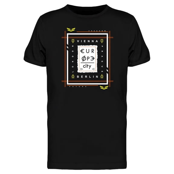 Europe Typography Graphic Tee Men's -Image by Shutterstock