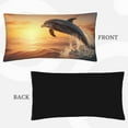 thumbnail image 2 of Disketp Sunset Dancing Dolphin A Pillowcase, Queen Size Pillow Cases for Bedroom,Office,Sofa, Pillow Cover with Envelope Closure - 20x36in, 2 of 7