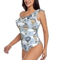 thumbnail image 2 of Gaeub Balloon Vintage Women's One Shoulder Ruffle Tummy Control Swimwear for Swimming Surfing Beach Party - Medium, 2 of 8