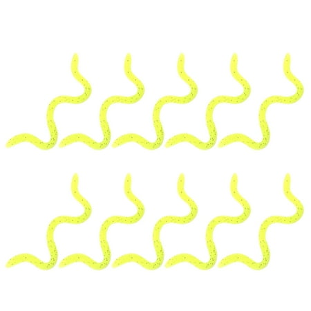 Apooke 10Pcs Worms Fishing Lures Soft Silicone Fishing Lures Fishing Grub Baits Lures Wacky Rigs Bass Trout Fishing Worms Lures