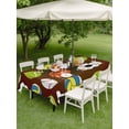 thumbnail image 5 of 60x102 Inch Outdoor Tablecloth with Umbrella Hole Zipper Rectangle Brown Balls Rectangular Tablecloths Outside Waterproof Baseball Tennis Basketball Football Patio Table Cloth Cover for Picnic Party, 5 of 8