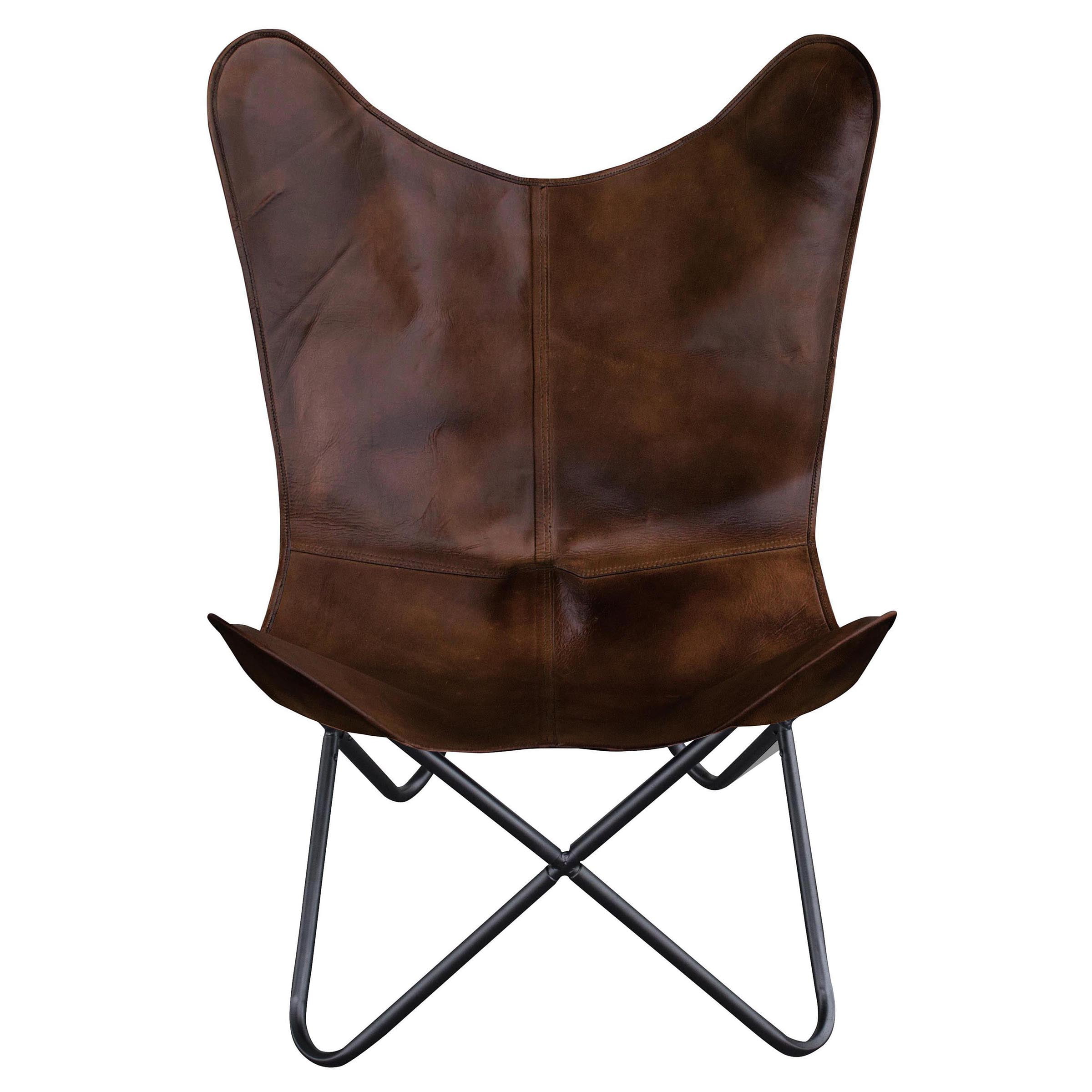 Amerihome natural leather butterfly chair sale