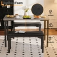 thumbnail image 4 of Accreate 43.3” Kitchen Table Set with 2 Benches, Metal Frame, Space-Saving Dining Set, 4 of 8