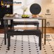 thumbnail image 1 of Juego de Mesa de Comedor de 3 Piezas, Juego de Mesa de Comedor Estilo Farmhouse para 4, Mesa de Cocina con 2 Sillas Tipo Banco Tapizadas, Mesa y Sillas de Cocina para Espacio Pequeño, Cocina, Comedor, 1 of 7