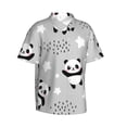 thumbnail image 2 of Uemuo Pandas Printed Regular Fit Short Sleeve Casual Hawaiian Shirt for Men,Aloha shirt,Tropical shirt,Floral print shirt,Vacation Beach shirt-XX-Large, 2 of 9