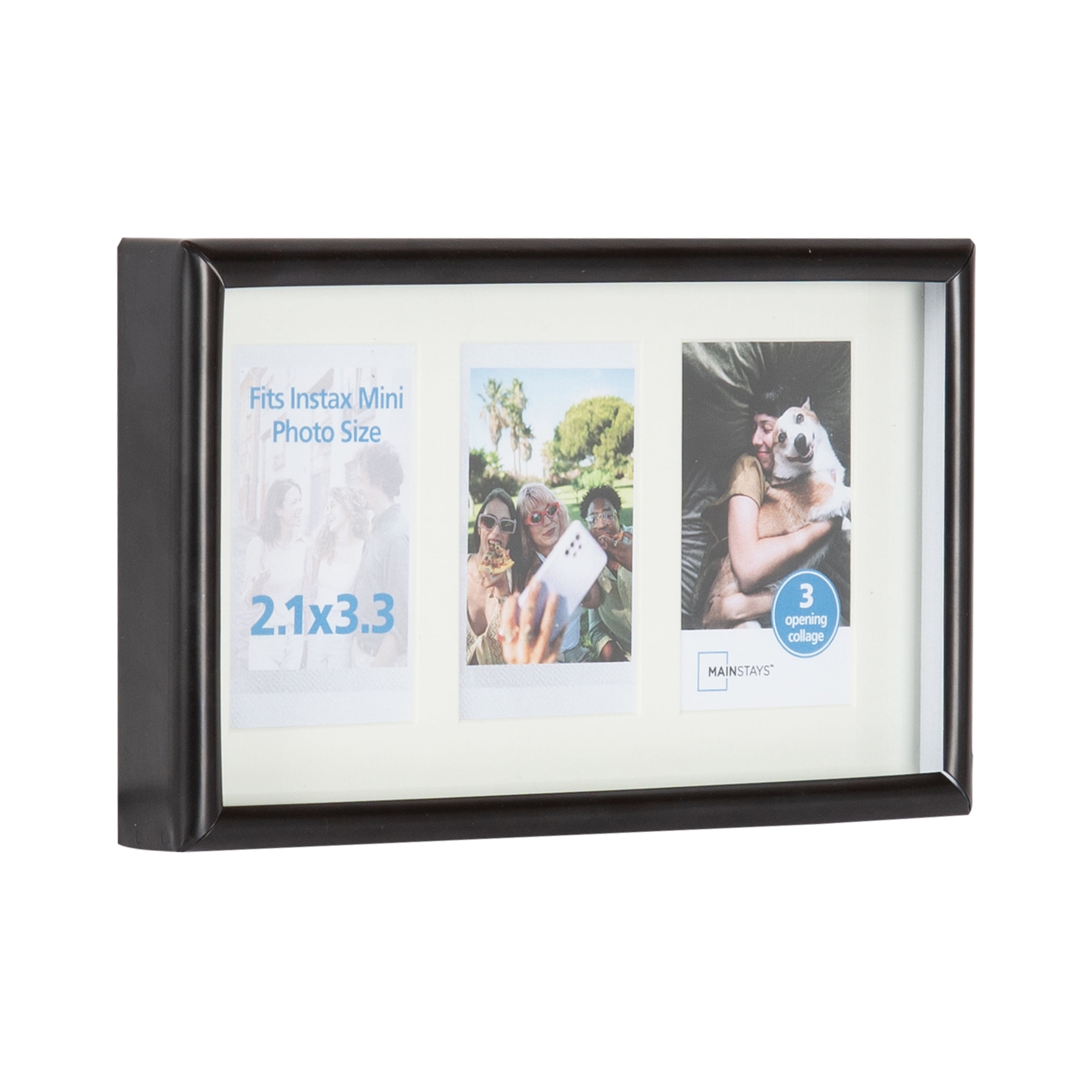 Mainstays – Instax Mini Picture Frame – Black Gallery 3 Photo Tabletop Photo Frame