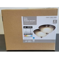 Commercial Electric 11 LED Ceiling Flush Mount 2 Pack Brushed Nickel Light Fixture 2700K Dimmable 1001 353 598