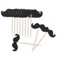 thumbnail image 1 of 40pcs Moustache Cake Topper Funny Baking Decor Insert for Birthday Party Gathering (Black), 1 of 2