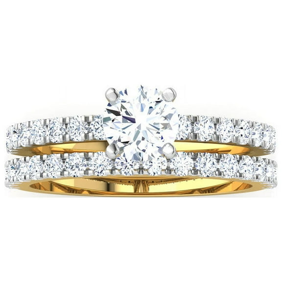 2.72 Ct Solitaire Round Natural Moissanite Diamond Engagement Rings For Ladies Solid 14K Yellow Gold
