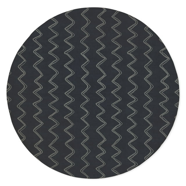 Moroccan Horizontal Stripe Charcoal Office Mat by Kavka Designs