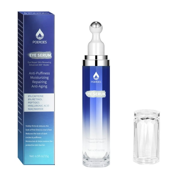 Sérum para ojos POEROES con 8% de cafeína y 8% de retinol y ácido hialurónico