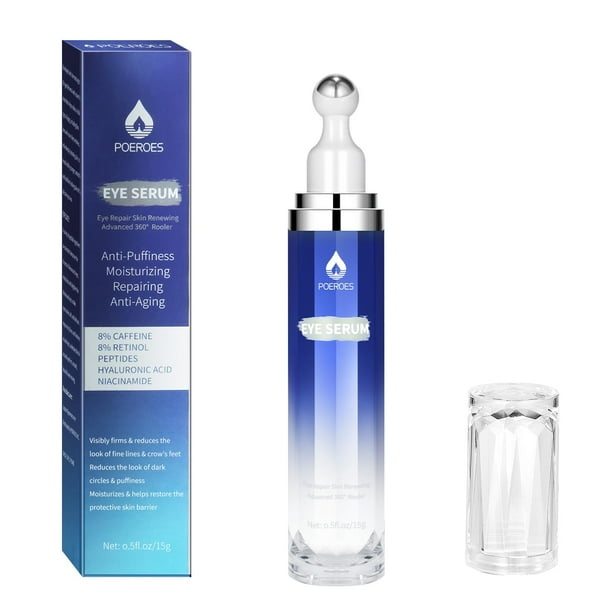 Sérum para ojos POEROES con 8% de cafeína y 8% de retinol y ácido hialurónico