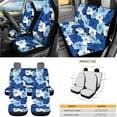 thumbnail image 3 of Yuyamidu 15 Pieces Blue Hibiscus Car Seat Cover Set with Steering Wheel Cover Air Vent Storage Pocket Seatbelt Shoulder Pads Trash Bin Rearview Mirror Cover Coasters Keychain Wristlet, 3 of 7