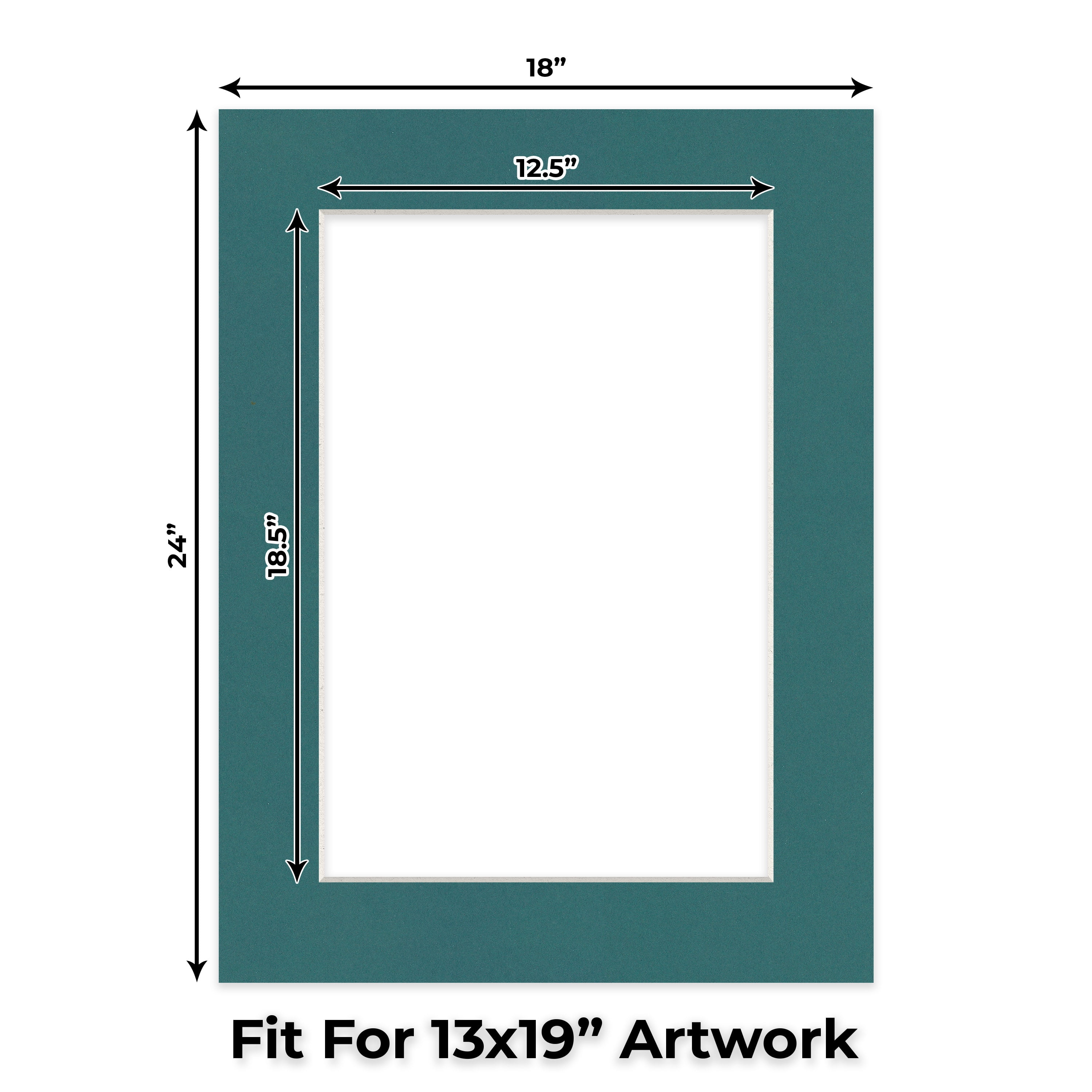 Everglade Green Picture Frame Mat for 18x24 Frames - Fits 13x19 Photos - 25 Mats