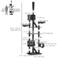 thumbnail image 2 of Large Cat Tree with Condo & Scratching Post - 94"-102" Multi-Level Activity Center in Dark Grey for Living Room or Bedroom - Adjustable Height & Durable Design, 2 of 7